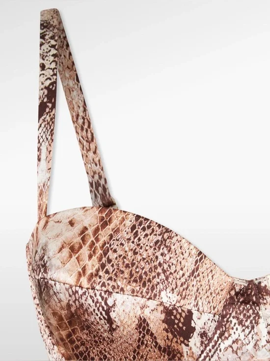 L'AGENCE Sonya Snake Print Silk Bralette. Skirt available for sale in Size 8. - Picture 8 of 15